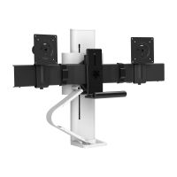 Ergotron TRACE - Befestigungskit (Griff, Basis, Hubsäule, Verlängerungsarm, Bogen, 2 Schiebegelenke, 2-teilige Tischklemme) - Konstante Krafttechnologie - für 2 LCD-Displays - weiß - Bildschirmgröße: bis zu 68,6 cm (bis zu 27 Zoll)