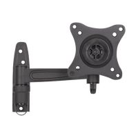 Manhattan TV & Monitor Mount, Wall, Tilt and Swivel, 1 screen, Screen Sizes: 13-27", Black, VESA 75x75 to 100x100mm, Max 15kg, Swivel with 2 pivots, Lifetime Warranty - Klammer - für LCD TV - Aluminium - Bildschirmgröße: 33-68.6 cm (13"-27")