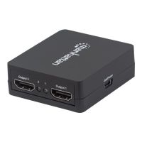 Manhattan HDMI Splitter 2-Port , 1080p, Black, Displays output from x1 HDMI source to x2 HD displays (same output to both displays)