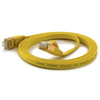 WANTEC Flaches CAT6A FTP Patchkabel, 25 m, Cat6a, F/UTP (FTP), RJ-45, RJ-45, Gelb
