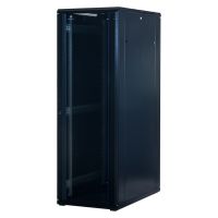 Rockstable 37 HE 19" Serverschrank mit Glastür, Freistehendes Gestell, 37U, 800 kg, Sperrschloss, Ablageschienen, Verstellbare Füße
