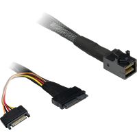 Inter-Tech SFF-8643 - SFF-8639, 0,75 m, SFF-8643, U.2 SFF-8639 + SATA Power 15p, Gerade, Gerade, 24 Gbit/s
