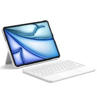 Inateck KB04122, QWERTZ, Touchpad, Apple, iPad Air 11 inch 7th Gen M3 2025 iPad Air 11 inch 6th Gen 2024 (A2902/A2903/A2904) iPad Air 10.9..., Weiß, Akkustand, Caps Lock, Ladend, Status