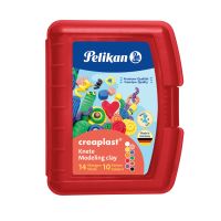 Pelikan Kinderknete Creaplast 10 Farben im roten Etui, 240g, Modellierton, Mehrfarbig, Kind, 14 Stück(e), Junge/Mädchen, 10 Farben
