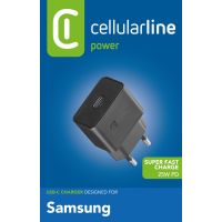 Cellularline Super Fast Charger 25W - Samsung, Drinnen, AC, Schwarz