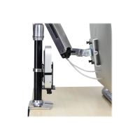 Ergotron Mini-PC-Halterung - unter Tisch montierbar, Pfosten montierbar, an Wandschiene montierbar, VESA-Halterung montierter