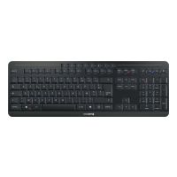 Cherry Stream keyboard ultimate, Verkabelt & Kabellos, USB + RF Wireless + Bluetooth, Scherenschalter, AZERTY, LED, Schwarz