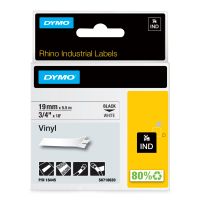 Dymo Rhino-Industrie-Vinyletiketten | 19 mm x 5,5 m | schwarz auf weiß | selbstklebendes Schriftband | für Rhino und LabelManager Beschriftungsgerät, D1, Weiß, Vinyl, Belgien, 5,5 m, 1 Stück(e)