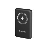 Verbatim Charge 'n' Go - Induktive Power Bank - Magnethalterung - Li-Pol - 10000 mAh - 20 Watt - 2.4 A - Apple Fast Charge, PD 3.0, QC 3.0, Apple 2.4A, USB BC 1.2 (24 pin USB-C)