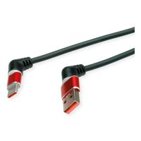 ROLINE 11.02.8345, 1 m, USB A, USB C, USB 2.0, 0,48 Gbit/s, Schwarz, Rot