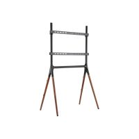 Techly Aufstellung - Stativ - für Flachbildschirm - Schwarz, braun - Bildschirmgröße: 124.5-177.8 cm (49"-70")