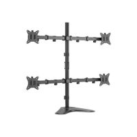 Equip Befestigungskit (Montagearm für Vierfach-Bildschirm) - neigbar - für 4 LCD-Anzeigen - Kunststoff, Metall - Schwarz - Bildschirmgröße: 43.2-81.3 cm (17"-32")