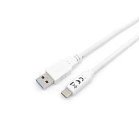 Equip USB 3.2 Gen 1 Typ A auf Typ C Kabel, M/M, 2 m, 1 m, USB A, USB C, USB 3.2 Gen 1 (3.1 Gen 1), 5 Gbit/s, Weiß