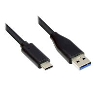 Exsys EX-K1584-1.0, 1 m, USB A, USB C, USB 3.2 Gen 1 (3.1 Gen 1), 5 Gbit/s, Schwarz