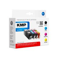 KMP MULTIPACK C107PIXV - 4er-Pack - Hohe Ergiebigkeit - Schwarz, Gelb, Cyan, Magenta - kompatibel - Tintenpatrone (Alternative zu: Canon 0318C001, Canon 0332C001, Canon 0333C001, Canon 0334C001, Canon CLI-571CXL, Canon CLI-571MXL, Canon CLI-571YXL, Canon 
