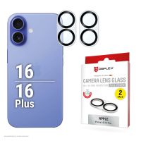 E.V.I. 02115, Apple, iPhone 16/16 Plus, Staubresistent, Schlagfest, Kratzresistent, Schwarz, Transparent, 2 Stück(e)