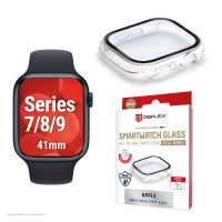 E.V.I. 02128, Displayschutz, Smartwatch, Transparent, Apple, Apple Watch 9/8/7 (41mm), Polycarbonat (PC), Gehärtetes Glas