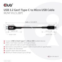 Club 3D USB 3.2 Gen1 Typ-C auf Micro USB Kabel St./St. 1m