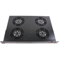 Rockstable 1 HE 19" Belüftungselement, Kühlgebläse, Schwarz, Stahl, 4 Lüfter, 12 cm, 440 m³/h