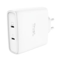 Trust Maxo USB-C-GaN-Ladegerät 100 W mit 2 Anschlüssen, Drinnen, AC, 20 V, 2 m, Weiß