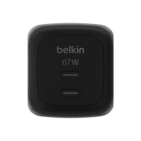 Belkin BoostCharge Pro - Netzteil - GaN - 67 Watt - Fast Charge, PD 3.1/PPS - 2 Ausgabeanschlussstellen (2 x USB-C)