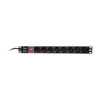 LogiLink Stromverteilungseinheit (Rack - einbaufähig) - Wechselstrom 250 V - 3500 Watt - Eingabe, Eingang power CEE 7/7 - Ausgangsanschlüsse: 8 - 1U - 48.3 cm (19")