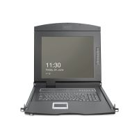 DIGITUS KVM-Konsole mit KVM-Switch - 8 Anschlüsse - Französisch - 43.2 cm (19")