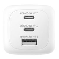 Belkin BoostCharge Pro - Netzteil - GaN - 100 Watt - PD 3.1/PPS - 3 Ausgabeanschlussstellen (2 x USB-C, USB)