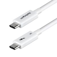 StarTech.com 80cm Thunderbolt 5 Kabel, 80Gbps-120Gbps, 240W PD, 8K 60Hz, Thunderbolt zertifiziertes Kabel, kompatibel mit TB5 / TB4 / USB4 / USB-C - Weiß, Männlich, Männlich, 0,8 m, Weiß, Nickel, 120 Gbit/s