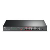 TP-LINK 16-Port 10/100 Mbps + 2-Port Gigabit Rackmount Switch mit 16-Port PoE+, Unmanaged, Gigabit Ethernet (10/100/1000), Power over Ethernet (PoE), Rack-Einbau, 1U