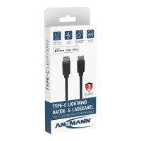 Ansmann 1700-0107, 2 m, Lightning, USB C, Männlich, Männlich, Schwarz