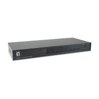 LevelOne 16-Port PS/2-USB VGA KVM Switch, 2048 x 1536 Pixel, Rack-Einbau, 1U, Schwarz