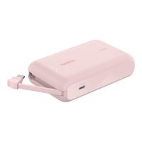 Belkin BoostCharge - Powerbank - mit integriertem Kabel - 10000 mAh - 20 Watt - 3 A - Fast Charge - 2 Ausgabeanschlussstellen (24 pin USB-C)