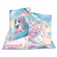 HERMA Sammelmappe A3 Karton Happy Unicorns, Klappenordner, A3, Karton, Mehrfarbig, Gummiband, 1 Stück(e)