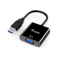 Equip USB 3.0 auf VGA Adapter, 3.2 Gen 1 (3.1 Gen 1), USB Typ-A, VGA-Ausgang (D-Sub), 1920 x 1080 Pixel