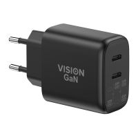 Vision Netzteil - 65 Watt - 3.25 A - 2 Ausgabeanschlussstellen (2 x USB-C)