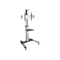 Eaton Tripp Lite Series Rolling TV/Monitor Cart - for Flat/Curved 32" to 70" TVs and Monitors - Wagen - für LCD-Display - Aluminium, Stahl - Schwarz, Silber - Bildschirmgröße: 81.28-177.8 cm (32"-70")