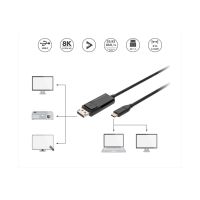 DIGITUS USB Typ C <=> DisplayPort Bidirektionales Adapterkabel