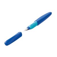 Pelikan Füllh. Twist P457 Deep Blue M +2TP Blister, Blau, Rundspitze, Edelstahl, Medium, Beidhändig, Deutschland