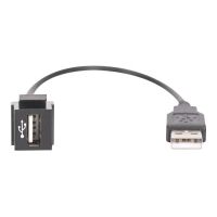 DIGITUS USB 2.0 Keystone Modul mit 16 cm Kabel (Buchse/Stecker)
