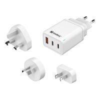 SANDBERG Netzteil - 3-in-1 - 65 Watt - 5 A - QC, PD - 3 Ausgabeanschlussstellen (USB, 2 x USB-C)