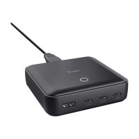 Trust Maxo - Netzteil - 100 Watt - 5 A - Power Delivery 3.0 + PPS - 4 Ausgabeanschlussstellen (3 x USB-C, USB)