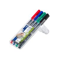 STAEDTLER Lumocolor 318 - Marker - permanent - Schwarz, Rot, Blau, Grün - 0.6 mm - fein (Packung mit 4)