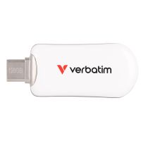 Verbatim 30229, 128 GB, USB Typ-C, 3.2 Gen 1 (3.1 Gen 1), 100 MB/s, Ohne Deckel, Weiß