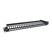 Equip 48-Port Keystone Cat.6 Ungeschirmtes Patchpanel, Schwarz, RJ-45, Cat6, Schwarz, Stahl, 1U, 482,6 mm
