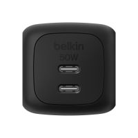 Belkin BoostCharge Pro - Netzteil - GaN - 50 Watt - Fast Charge, PD 3.1/PPS - 2 Ausgabeanschlussstellen (2 x USB-C)