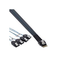 InLine Slim SAS Kabel - SFF-8654 zu 4x SATA 7-pin - 12Gb/s - 0.5m