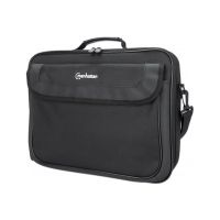 Manhattan Cambridge Laptop Bag 15.6", Clamshell Design, Black, LOW COST, Accessories Pocket, Document Compartment on Back, Shoulder Strap (removable)