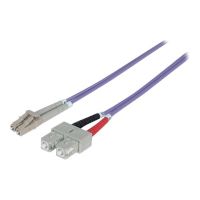 Intellinet Fiber Optic Patch Cable, OM4, LC/SC, 2m, Violet, Duplex, Multimode, 50/125 µm, LSZH, Fibre, Lifetime Warranty, Polybag - Patch-Kabel - SC multi-mode (M)