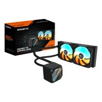 Gigabyte GAMING 240 Flüssigkeitskühler für CPU - 2x120mm ARGB-Lüfter, Schiebe-Verriegelungsmechanismus, DAISY-CHAIN, Kompatibel mit Intel LGA 1851 und AMD AM5, All-in-One-Flüssigkeitskühler, 12 cm, Schwarz